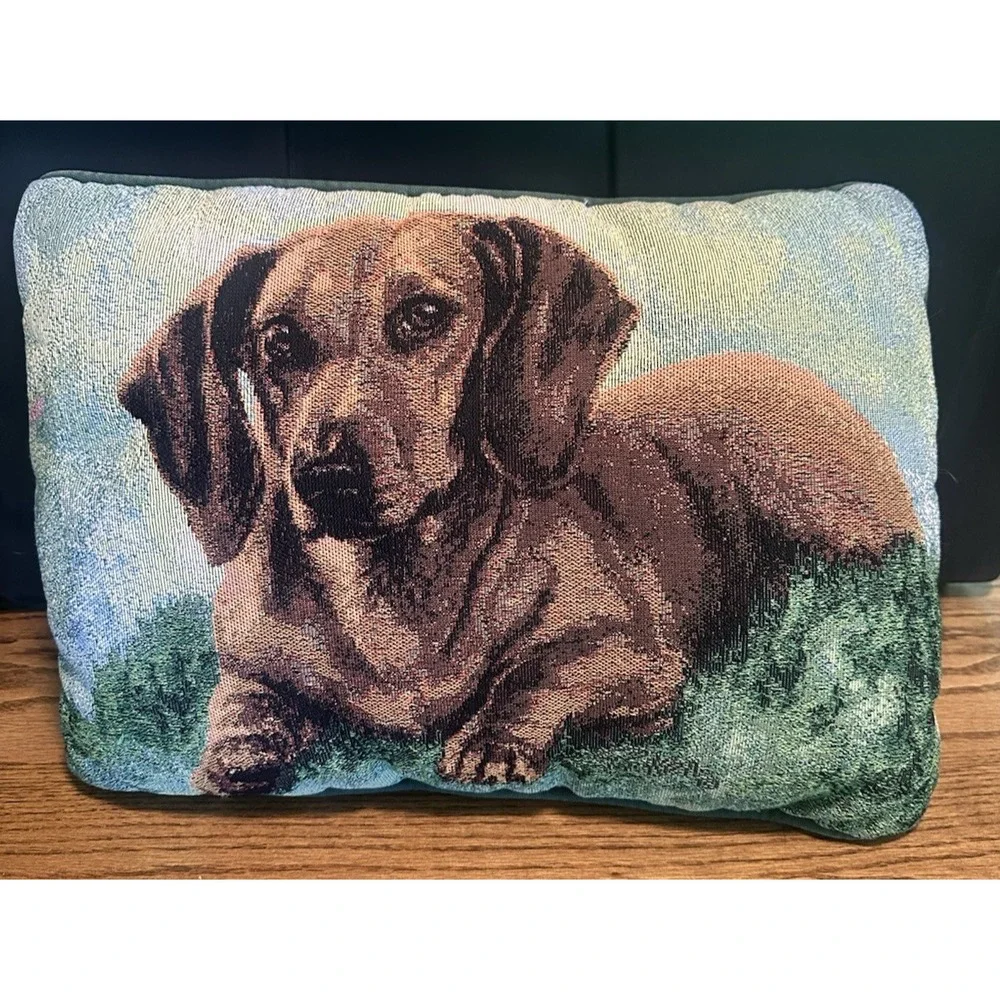 Dachshund Dog Throw Pillow Tapestry Style By Linda Pickens 16